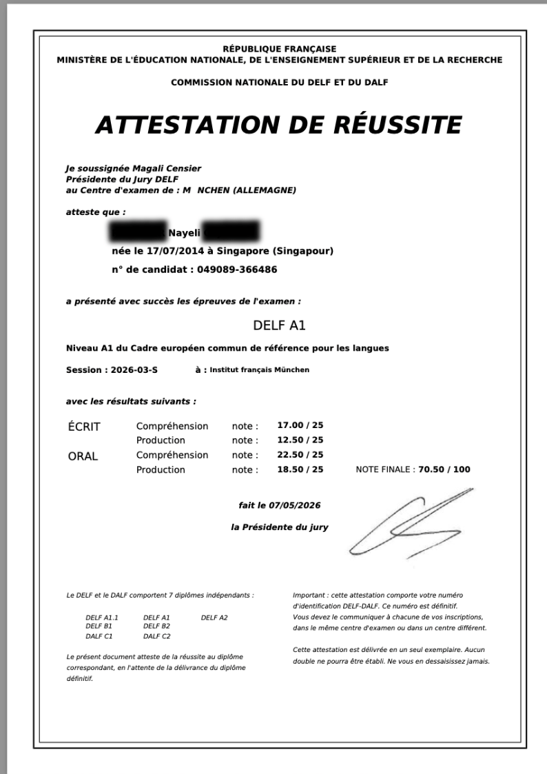 DELF results