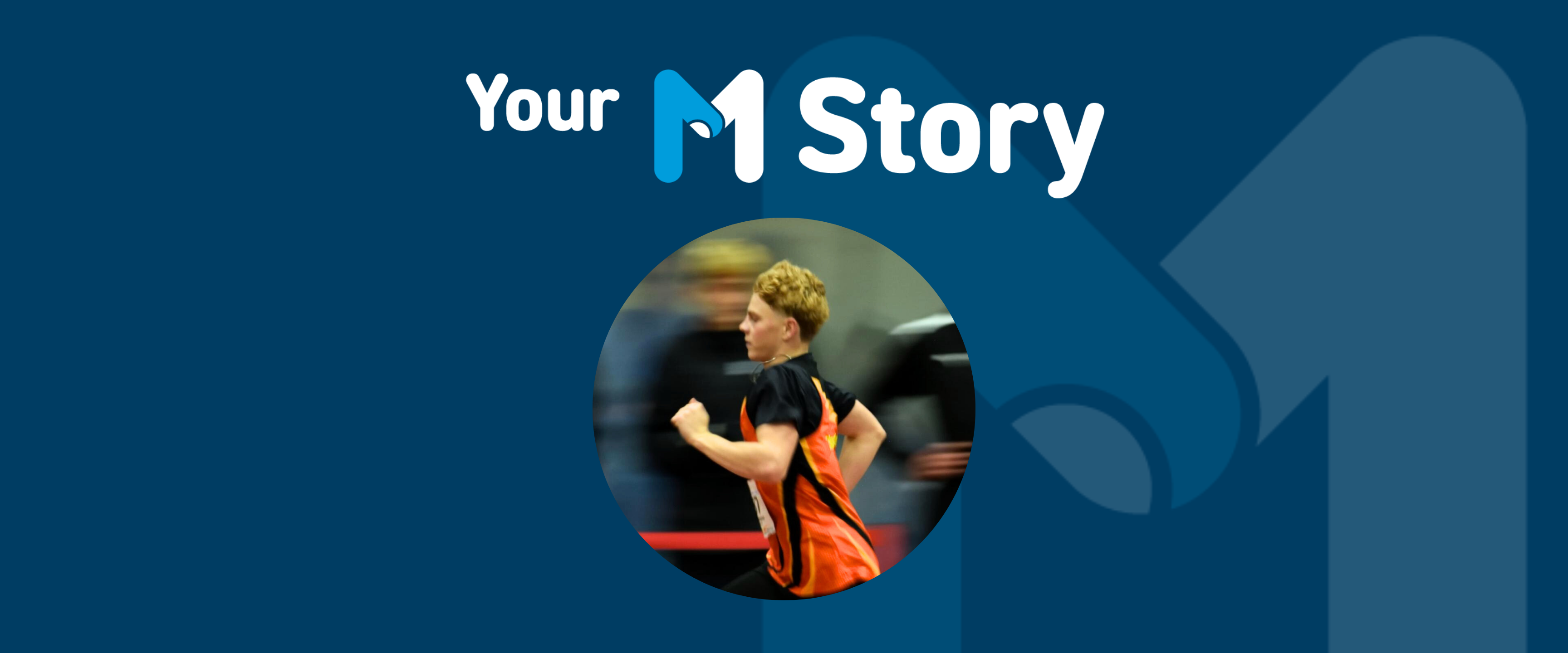 M Story banner featuring Jordan Toogood in a race.